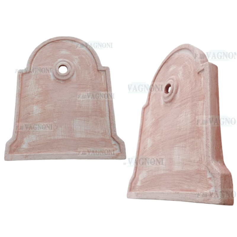 FRONTALE ROSONE IN TERRACOTTA CM. 43 PER RUBINETTO FONTANA